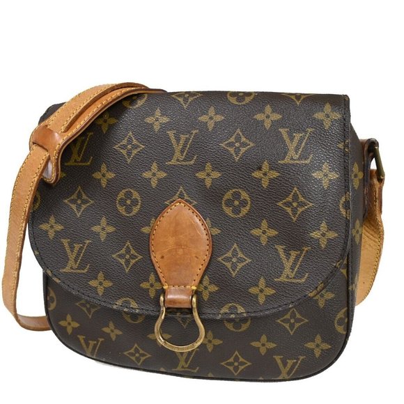 LOUIS VUITTON Saint Cloud MM Shoulder Bag Monogram Leather Brown M51243 30SH479 - Picture 1 of 13
